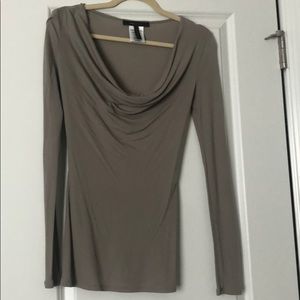 BCBGMAXAZRIA Taupe Long Sleeved Top